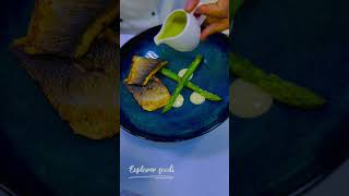 Pan Seared Seabass with asparagus veloute celeriac mash pure [upl. by Assi]