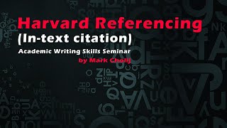 Harvard Referencing Intext citation Academic Writing Skills [upl. by Nanreit]