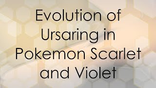 Evolution of Ursaring in Pokemon Scarlet and Violet [upl. by Lada555]