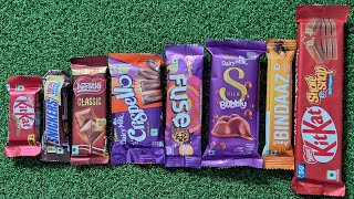 KitKat vs Bindaaz vs Dairy Milk bubbly vs Fuse vs Crispello Nestle Classic vs Snickers chocolate 🍫 [upl. by Marwin]