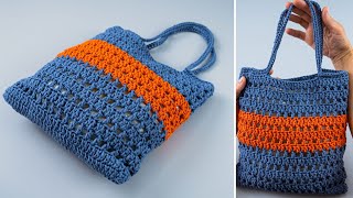 Easy crochet tote bag  tutorial for beginners Miarti🧶 [upl. by Eddie]