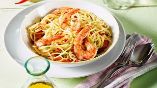 Garnelen Spaghetti Urlaubsgrüße aus Italien  einfaches Rezept zum nachmachen 29 [upl. by Nanoc]