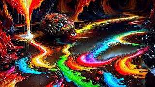 Copyright Free Background Video Abstract Paint Colorful Liquid UHD 4K  Ultra HD No Sound [upl. by Christyna]