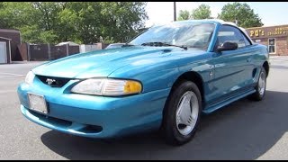 1994 Ford Mustang Convertible Start Up Exhaust Short Drive and In Depth Tour [upl. by Eetnwahs]