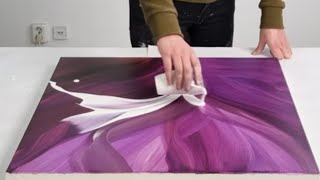 Hues of Violet  Abstract Acrylic Painting Demo  Devotion [upl. by Kast809]