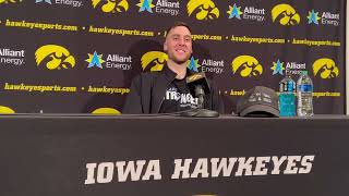 Iowa forward Connor McCaffery talks career game against Ohio State  a lot more [upl. by Sesiom]