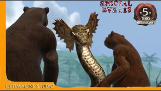 dinosaur battle  special events   arctodus simus vs titanoboa  fanmade [upl. by Asnerek911]