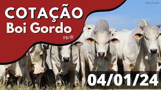 Cotação Boi Gordo  040124  Atualizada  ARROBA NEWS [upl. by Dnamra392]