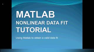 Matlab nonlinear Least squares data fit [upl. by Hallutama]