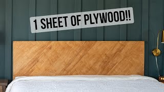 EASY DIY Plywood Headboard  Modern Wood headboard  Anikas DIY Life [upl. by Schulz660]