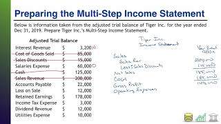 Practice Problem IS04 Preparing the Multi Step Income Statement [upl. by Delcina]