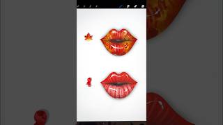 Lips art inspired by Autumn Emoji👄 emojimixing fundrawing emojimix colormixing colorblending [upl. by Annahsar713]