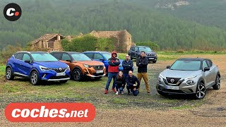 Comparativa SUV B Renault Captur Peugeot 2008 Nissan Juke Skoda Kamiq Jeep Renegade  Prueba [upl. by Duane28]