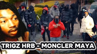 AMERICAN REACTS To TRIGZ HRB  Moncler Maya🎤🔥Official Video Reaction [upl. by Aliahs]