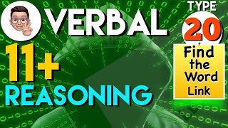 11 Plus Verbal Reasoning  VR Type 20  Find the word link  Lessonade [upl. by Tsenrae]