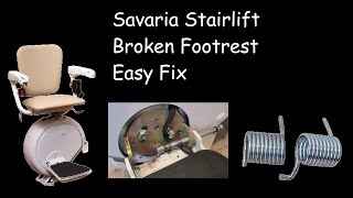 How To Fix Savaria Stairlift Chair Broken Footrest Spring diy savaria stairlift chair howto [upl. by Sitrik940]