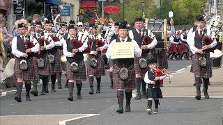 Youngest piper with Edradour Pitlochry amp Blair Atholl Pipe Band marching to 2023 Pitlochry Games [upl. by Alledi34]