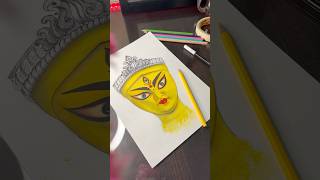 🔴Durga devi face Drawing part 4 shorts art navratri durga drawing [upl. by Gibun]