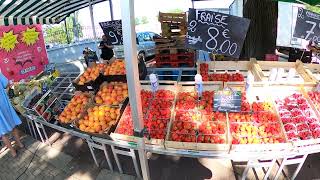 Oh Walking Time Public Market Blaye  Fresh Fruits amp Vegetable  Sunny Weather Blue Sky [upl. by Missie]