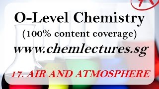 17th of 19 Chapters Air and Atmosphere  GCE O Level Chemistry Lecture [upl. by Nnaarual]