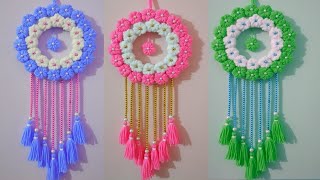 DIY Easy Woolen Flower Wall Hanging Woolen Thread Wall Hanging Craft Ideas  Yarn Wall Decor [upl. by Llemar]