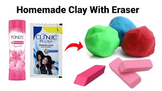 How to make Kneaded Eraser at homeKneaded Eraser makinghomemade Claytype EraserMoldable Eraser [upl. by Mariya]