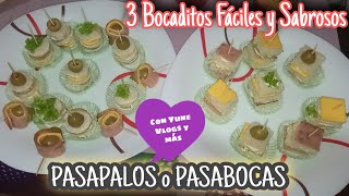 Pasabocas Fáciles y rápidos para fiestas  pasapalos económicos y fáciles  3 ideas de bocaditos [upl. by Las]