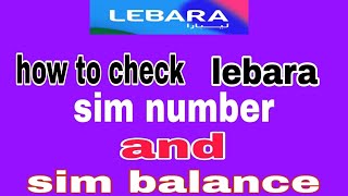 how to check lebara sim number and sim balancelebara ka sim number kaise check kare [upl. by Enilecram]