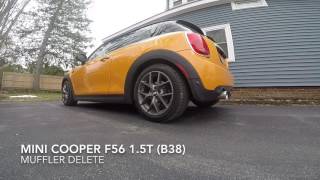 MINI Cooper F56 15T B38 Muffler Delete [upl. by Sturrock251]