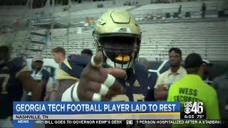 GT football player laid to rest [upl. by Goodkin]