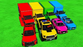 🚨 AUDI Q8 TOYOTA FORD VOLVO amp AMBULANCE EMERGENCY CARS WITH MERCEDES ELECTRIC TRUCKS  FS 22 [upl. by Hausner]