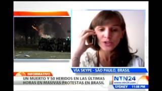 Más de 50 heridos y decenas de detenidos han dejado violentas manifestaciones en Brasil [upl. by Humfried]