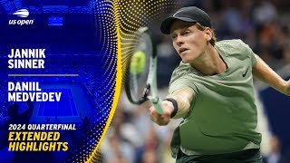 Jannik Sinner vs Daniil Medvedev Extended Highlights  2024 US Open Quarterfinal [upl. by Oker167]