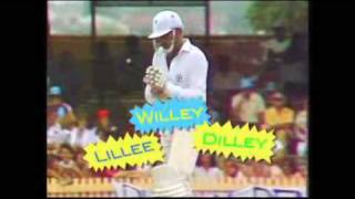 Funny cricket dismissal  Lillee caught Willey bowled Dilley [upl. by Lind]