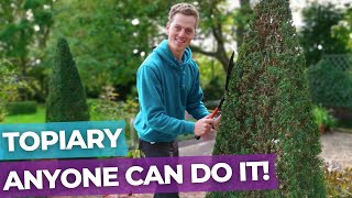 How to Prune a Topiary Pyramid  Full Tutorial Formal Garden [upl. by Viens]