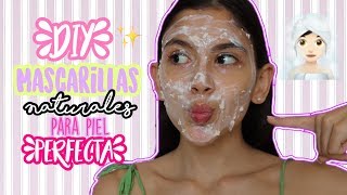 3 Mascarillas NATURALES y CASERAS Para La Cara  DIY Acné Piel Seca Grasa  HeyItsVal [upl. by Aekal789]