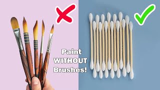 23 COOL PAINTING HACKS AND ART IDEAS FOR BEGINNERS  Paint WITHOUT Brushes drawing art [upl. by Wilton]