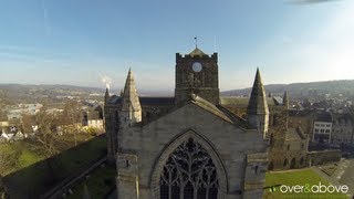 Hexham Abbey Flythrough exterior and interior  Over and Above Photography [upl. by Fosdick]