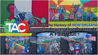 A TOUR of New Orleans TCHOUPITOULAS FLOODWALL MURAL with its CREATOR LONGEST MURAL in Southern US [upl. by Vladamar]