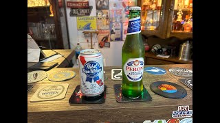 Pabst Blue Ribbon 48abv VERSUS Peroni Nastro Azzurro 5abv  BLIND TASTE CHALLENGE [upl. by Broeker319]