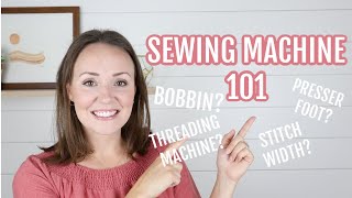 SEWING MACHINE FOR BEGINNERS  A BEGINNERS GUIDE TO SEWING  THREADING BOBBIN AND SEWING MACHINE [upl. by Atinuahs]