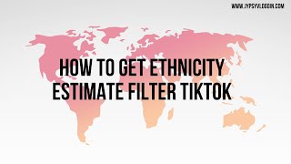 How to get ethnicity estimate filter tik tok [upl. by Malvino34]