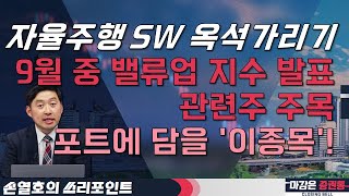 자율주행 SW 옥석가리기 9월 중 밸류업 지수 발표 관련주 주목 포트에 담을 이종목 투자전략 자율주행 밸류업 카지노 [upl. by Burrow]