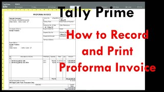 Proforma Invoice in Tally Prime  How to create Proforma Invoice in Tally Prime  Optional Voucher [upl. by Wilek]