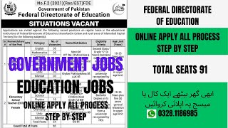 Federal Directorate Of Education Jobs 2024  Online Apply All Process Step By Step  Education Jobs [upl. by Erdnuaed]