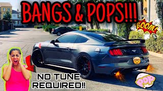 HOW TO MAKE YOUR EXHAUST POP amp CRACKLE ON A MUSTANG ECOBOOST AUTOMATIC 100 WORKS [upl. by Ahsaekal]