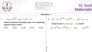 10Sınıf Meb Kazanım Testi8 [upl. by Rana672]