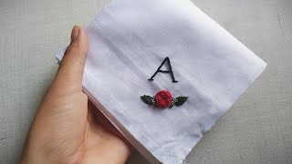 How to Embroder on handkerchief  Hand embroidery for beginners  Lets Explore [upl. by Hanoy]