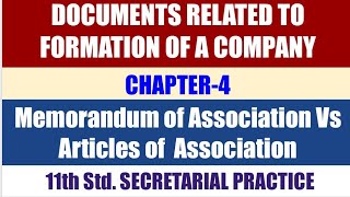 11th Std Secretarial Practice Chapter4 Memorandum Of Association Vs Articles of Association Q4 [upl. by Fax]