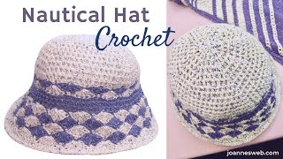 🌊 Nautical Crochet Hat Bicolor Crochet Summer Cloche Hat 🌊 [upl. by Acirtal]